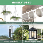 20 PCS Q-Hanger Hooks for String Lights, Ceiling Hangers for Plants & Wind Chimes, Christmas Decorations Outdoor Hooks Bronze