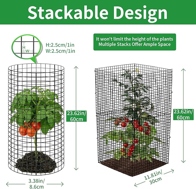 5 Pack Plant Protector from Animals, 24x12 Inches Wire Plant Protector, Plant Cages to Keep Animals Out