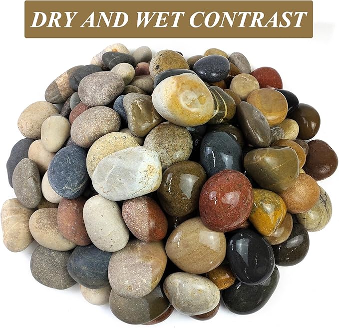 FANTIAN 10 Pounds Large River Rocks, 3-4 Inch Natural Pebbles for Landscaping, Garden, Aquarium, Backyard and Indoor Water Fountains