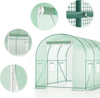 Outdoor Greenhouse with Screen Door,Outside Heavy Duty Walk in Green House for Garden Plants UV Protection Thermostatic Waterproof 10x7x7 FT