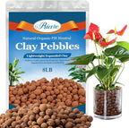 Riare 8 LBS Organic Expanded Clay Pebbles - 4mm-16mm Natural Leca Balls Lightweight Hydroponic Clay Pebbles for Indoor Plants, Hydroponic Growing, Plants Drainage, Aquaponics, Terrarium