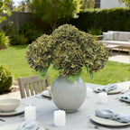 Coferset 4Pcs Olive Green Hydrangea Artificial Flowers Lifelike Faux Hydrangea Real Touch Artificial Flowers for Outdoors Home Wedding Christmas Office Party Living Room Decoration,22inch