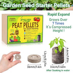 Legigo 50 Pcs 36mm Seed Starter Peat Pellets for Seedlings- Compressed Seed Starter Pods Seed Starting Pellets Plugs Soil Peat Pods for Starting Seeds, Garden Planting Herb Flower Vegetables