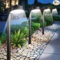 Ahaorigin 12 Pack Solar Pathway Lights Outdoor, 12 Brighter LED Solar Lights Outdoor Waterproof, Up to 12 Hrs Modern Path Light for Yard Garden Walkway Driveway Lawn, Cool White