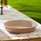 The HC Companies Flower Pot Saucers - Plastic Plant Saucer for Outdoors & Indoors - Traditional Design Plant Pot Trays for Water Drainage - Durable & Stylish Round Plant Tray (21-inch Sandstone)