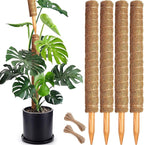 Soupiar 4 Pack 22 Inch Stackable Moss Pole - Thick & Sturdy Natural Coir Totem Plant Support & Garden Stakes for Monstera & Pothos, Indoor Climbing Vining Houseplants, 70”H Max