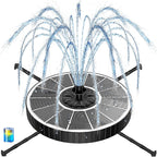 Yzert Solar Fountain Pump with 2000mah Battery 3.5W, 3-Level Adjustable Water Height, Rotating Rods, Works in Shadow, 7 Nozzles, 2026 Glass Outdoor Fountain for Bird Bath, Garden, Pond