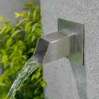 2 Inch 316 Stainless Steel Square Water Fountain Spout with Integrated Spray Baffle, Waterfall Spillway Scupper for Outdoor Decors, Pools, Ponds, Water Walls (Silver)