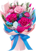 Preserved Flowers Bouquet, Forever Flowers for Delivery, Mothers Day Long-Lasting Real Roses Bouquet, Anniversary Birthday Flowers Gifts for Mom Grandma Women Wife Her (Blue)