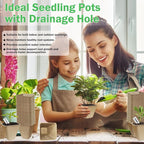 70-Pack 3.15 inch Square Peat Pots for Seedlings with 100 Labels, Biodegradable Nursery Pots with Drainage Holes for Plants