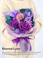 Eterfield Flowers for Delivery Prime, Mother's Day Forever Flowers Bouquet, Preserved Roses and Purple Flowers Birthday Gifts for Her Women Wife Mom Grandma Anniversary Valentines Day Christmas