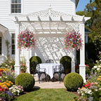 INQCMY 2Pcs Artificial Fake Hanging Flowers for Outdoors UV Resistant Artificial Plants for Spring Summer Decor Look Real Faux Flowers for Outside Home Planter Porch Patio Decor