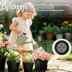 2Pcs 7.9 Inch Solar Lights Planter Dual-Sided 3000K Warm White Lighting, 2 in1 (Wall/Stand) Flower Pots, Auto on/Off IP65 Solar Post Light with Planter Waterproof for Yard, Patio, Porch, Pathway Decor