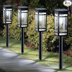 EXCMARK Solar Lights Outdoor Waterproof for Garden Pathway Walkway Driveway Yard Lawn Decorative Landscape Lighting. (Cool White Light, 2)