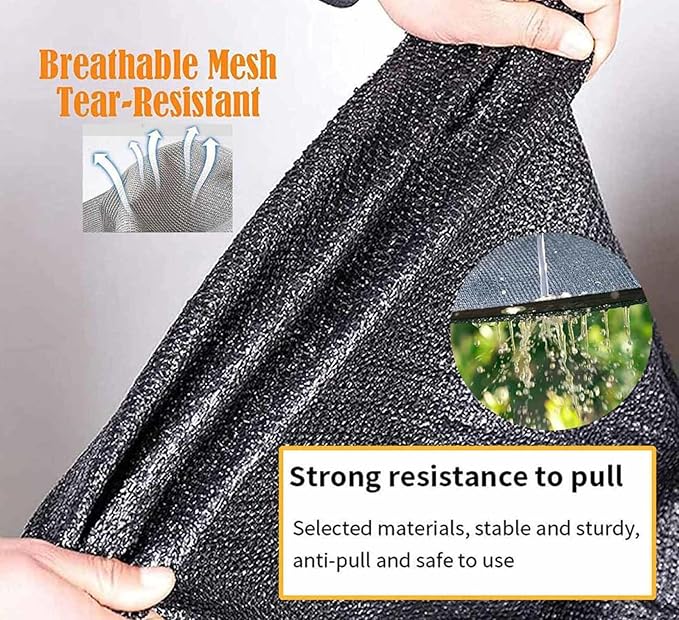 Garden Shade Sail Sun Shade Sail 3x3 Shade Net 90% Windproof Shade Net Anti-Aging Shade Tarpaulin Breathable Outdoor Shade/Plant/Flower/Patio Protection,black-2x6m