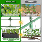 U-Shape Cucumber Trellis with Fabric Raised Garden Bed 65x50 Inch Metal Garden Arch Trellis with Net, Climbing Plants Vegetables Heavy-Duty Outdoor Plant Support for Pea, Grape, Squash, Tomatoes