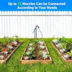 Thiswing 360° Adjustable Drip Irrigation System - Compatible 1/4" Irrigation System, 50FT Garden Watering Atomizing System with 15 Nozzles, Greenhouse Accessories for Yard, Lawn, Plants, Garden