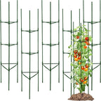 TCBWFY 6-Pack 63-Inch Adjustable Tomato Cages, Heavy-Duty Metal Plant Support Trellis for Garden and Pots, DIY Tomato Stakes, Height Adjustable 16 to 378 Inches