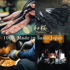 Wazakura Made in Japan 6PCS Bonsai Professional Tool Kit with Roll Bag: Yasugi Steel Ashinaga Scissor, Concave Branch Cutter, Knob Cutter, Jin Plier, Wire Cutter, Root Cutter. Bonsai Tool Set & Case