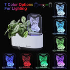 Self-Watering Plant Pot with LED Note Board & 7 Colors Pen, Led Acrylic Message Board with Plant Pot,Dog Board Night Light with Planting Pot for Christmas/Thanksgiving/Gifts(No Plant&Seed)