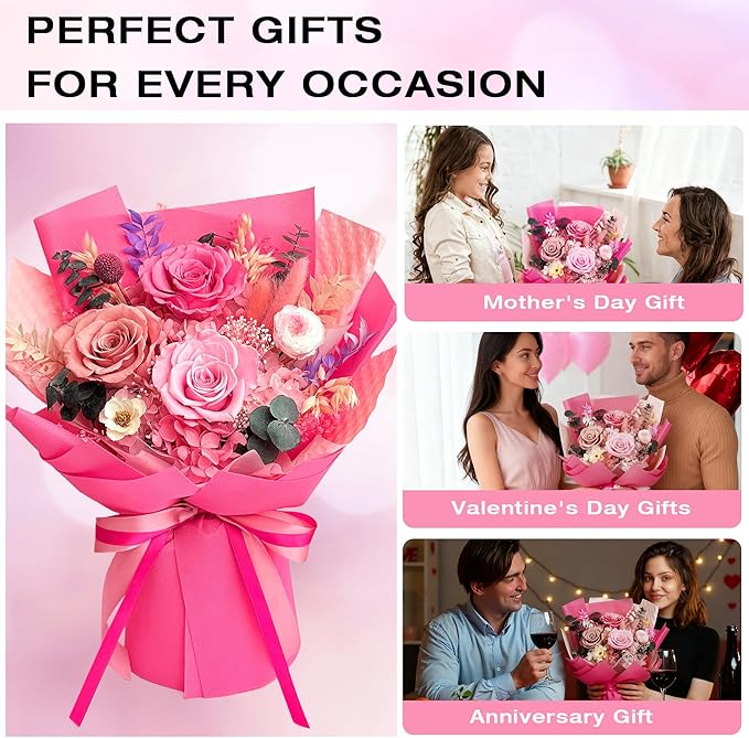 Vrioca Flowers for Delivery, Preserved Flowers Bouquets, Birthday Gifts for Women Mom