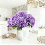 Coferset Purple Hydrangea Artificial Flowers 3pcs Lifelike Faux Hydrangea Real Touch Fake Flowers for Home Wedding Christmas Office Party Living Room Decoration,22inch