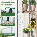 Bamworld Mini Greenhouse Indoor Outdoor 2-Tierd Reusable Portable Warm House with PE Cover Compact Garden and Backyards Portable Rack with Sturdy Eucalyptus Frame Winter-Proof for Plant Protection