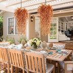 Fall Flower Artificial Artificial Hanging Plants Fake Hanging Flowers Fake Plants Faux Vine Plant Hanging Autumn Decor for Room Wedding Proch Yard Outdoor Home Wall Kitchen Bathroom Indoor (Brown)