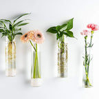 Kingbuy Wall-Mounted Plant Terrarium Propagation Station - 2 Cylinder Hanging Glass Tubes Planter for Hydroponic Plants, Indoor Wall Vases & Decorative Plant Holder Bathroom Office Living Room Decor