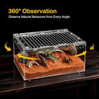 Large Reptile Terrarium Kit,Escape Proof Tarantula Enclosure,PC Starter Hermit Crab Tank,Spider Habitat for Praying Mantis Cage,Frog Vivarium,Insect House,Lizard Cribs,Leopard Gecko Container