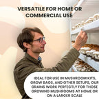 MycoHaus Mushroom Growing Kit | Sterilized Rye Grain | Magic Indoor Grow Bags for Mushrooms | Shroom Home Cultivation Magic Supplies | Without Spores | Without Injection Ports | 1 Pound (6 Pack)