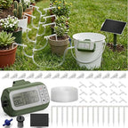 33FT 1/4'' Tube Drip Irrigation Kits Solar, Plant Watering Automatic Garden Irrigation Kits for 15 Potted Plants, Plant Misters for Inside, Irrigation System with Programmable Water Timer