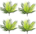 PASYOU Artificial Plants Fake Palm Tree Tropical Shrubs 4 Pack, Plastic Greenery Faux Big Leaves Stems Plant for Indoor Outdoor Home Garden Decor Bedroom Wedding Party DIY Filler Decoration