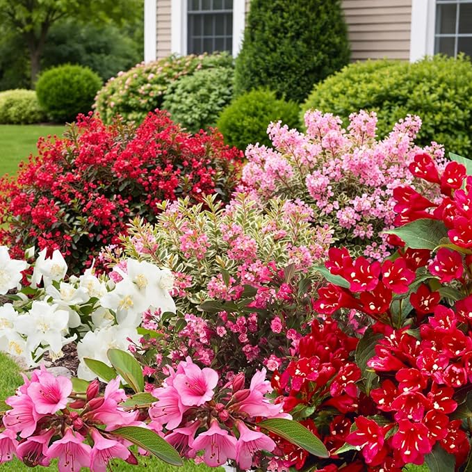 Random Weigela Live Plant, Spring Blooming Shrub in 4” Pot, Hardy Perennial Flowering Bush for Garden Borders, Cold Hardy, Dormant in Winter