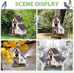 Yinns Resin Bird House for Outside, Small Birdhouses for Outdoors for Nesting, Decorative Home Bird Houses for Yard Garden Decor, Water Proof
