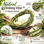 HERCOCCI Reptile Vines, Flexible Jungle Climbing Vines Terrarium Plastic Plants and Leaves Tank Accessories Decor for Gecko Snake Lizard Bearded Dragon Hermit Crab Frog