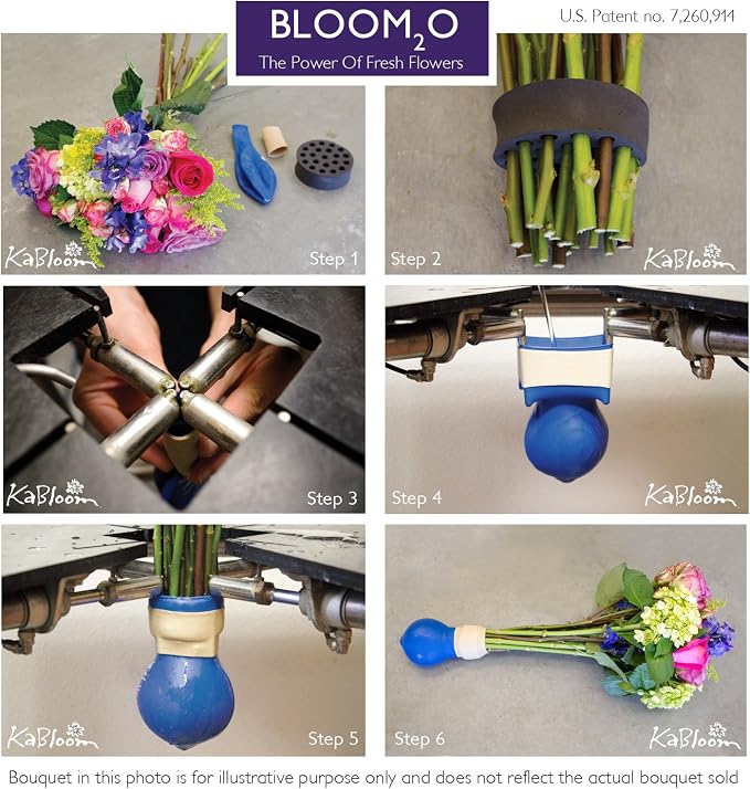 KaBloom - Exotic Blue Sapphire Orchid Bouquet of 20 Fresh Blue Dendrobium Orchids from Thailand with Vase - Fresh Flowers for Birthday, Valentine's & Mother's Day