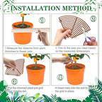 11.8 Inch Plant Pot Cover,Durable Cat & Dog Digging Stopper with Deep Stakes,Adjustable Soil Guard Grid for Indoor & Outdoor Flower Pots,Brown Animal Protector