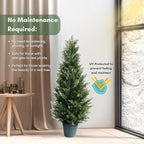 3FT Artificial Cedar Topiary Tree for Outdoor & Indoor Use – UV Rated Faux Cedar Tree in Planter, Fake Plants for Outdoor Planters & Indoor Decor, Ultra Realistic Artificial Shrubs (2 Pack)