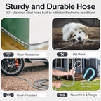 SPECILITE 1/2" 304 Stainless Steel Garden Hose, 25FT Water Pipe with Heavy Duty Metal Nozzle for Yard, Outdoor, Lawn - Flexible, Never Kink & Tangle, Puncture Resistant