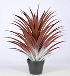 SUNPRAIRIE Hyper Realistic Big Red Artificial Aloe Vera Plant 26 Inches Tall. Large Faux Agave in Matte Black Pot.