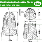 Phoncoo 6 Pack Garden Cloches for Plants, Sturdy Plant Protectors from Animals, Chicken Wire Cage for Plants Garden Cages to Keep Bunnies Chicken Squirrels Birds Animals Out
