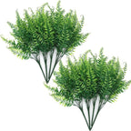 PASYOU Artificial Plants Fake Boston Fern Shrubs 8 Pack, Plastic Leaves Faux Ferns Plant for Indoor Outdoor Home Porch Garden Decor Greenery Grass Flowers Stems Party Wedding Bundles DIY Decorations