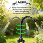 Drip Irrigation System for Garden - 40 Ft Drip Irrigation Kit with 13 360°Adjustable Copper Nozzles Hose, Automatic Atomizing Plant Watering Sprinkler System for Yard, Lawn, Greenhouse, Potted