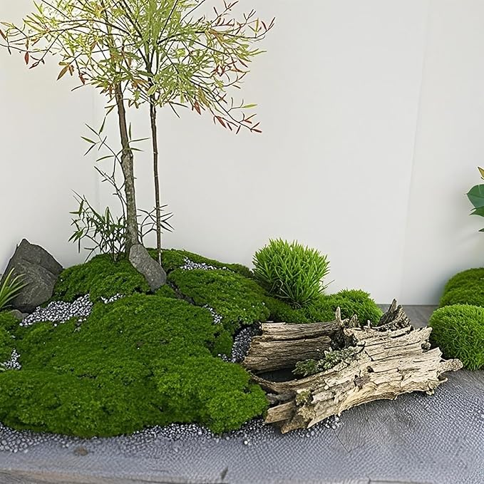 Fake Green Moss for Decorating, Artificial Moss for Aquarium Model Crafts Table Centerpieces Decor (Green, 200g/7oz)