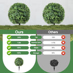 Artificial Topiary Bushes for Outdoors with Spike, Boxwood Ball Fake Shrubs UV Resistant Faux Plants for Indoor Outdoor Fall Thanksgiving Halloween Decor (Artificial Topiary Boxwood Ball Tree)