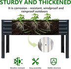 Galvanized Raised Garden Bed with Legs,2PCS 48×24×30in Elevated Planter Box for Backyard,Garden, Patio, Balcony, 350lb Capacity,Planters for Outdoor Plants,Black