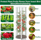 4 Pcs Garden Bird Netting Cover for Round Tomato Cage, 59" x 18" Tomato Trellis Insect Barrier Protection Mesh, Plant Cage Garden Net Cover with Zipper for Vertical Climbing Plants Vegetables Fruits