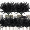 UV Resistant Lifelike Artificial Boston Fern - 2024 New Faux Boston Ferns Outdoor Planter Large, Realistic Fake Feen Hanging Silk Fern Stems Indoor Basket Plant Urn Fillers Front Porch (2, Black)