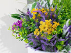 Green Moon 25 Bundles Fake Plants Outdoor with Artificial Lavender Flower UV Resistant Faux Greenery Plants for Home Planter Garden Patio Front Porch Yard Decor